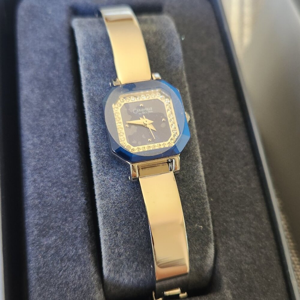 Caravelle by Bulova Octagonal Crystal Women Watch New Battery
